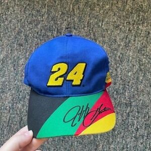 Vintage Y2K Jeff Gordon 24 NASCAR Hat Hendrick Motorsports Snapback Rainbow